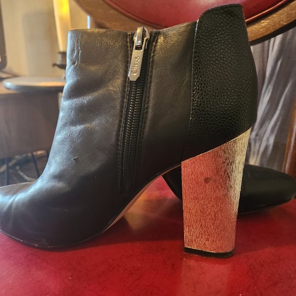 Sam Edelman Black Booties with Gold Heel - Picture 5 of 5
